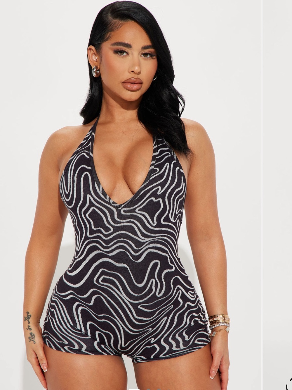Black & White Halter Romper🖤